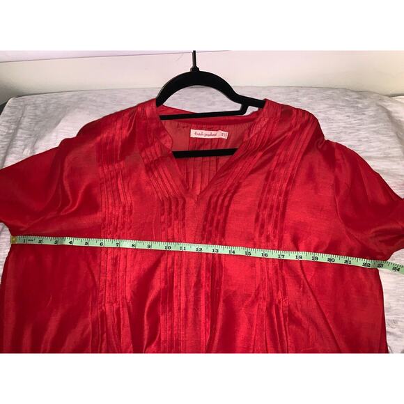 Fresh Produce Cover Up Dress Tunic Solid Red 3/4 Sleeve Size Medium - Picture 6 of 6